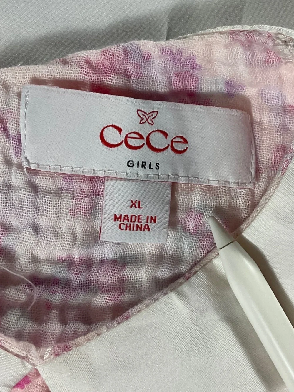 CeCe Girls XL Prink Floral Collared Top With Matching Shorts